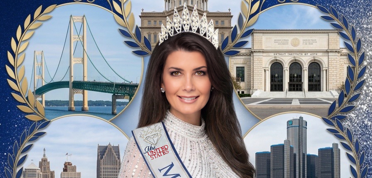 Smiling woman in pageant attire